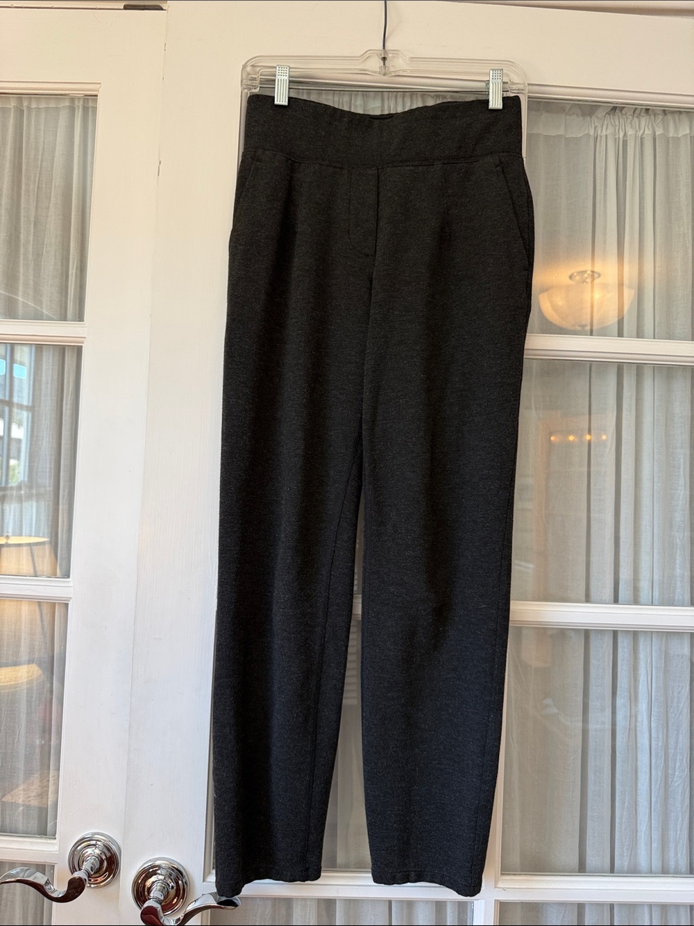 High-Rise Straight Leg Women’s Pants — charcoal gray